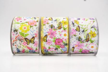 Cinta de alambre de primavera con mariposas coloridas y flores silvestres_KW0057.KW0058.KW0059 (2)